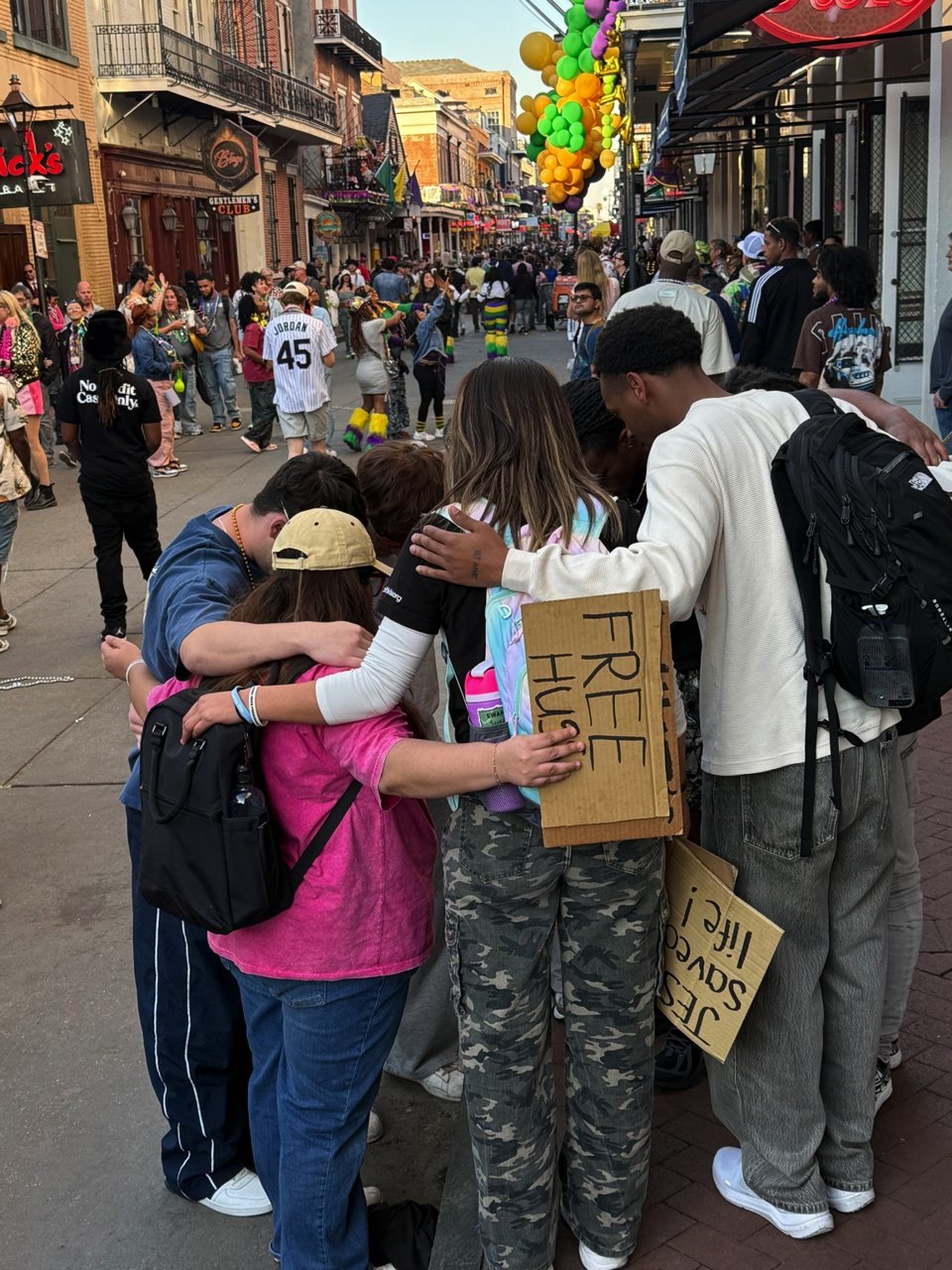 Prayer during Mardi Gras